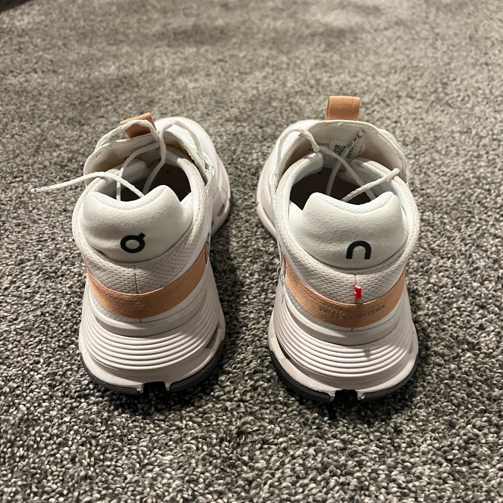 On Running Cloudtech Running Shoes — White with Peach Accents - Picture 2 of 5